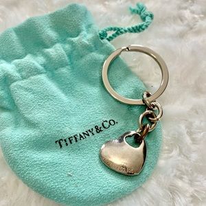 Tiffany & Co. Double Heart silver keychain /keyfob